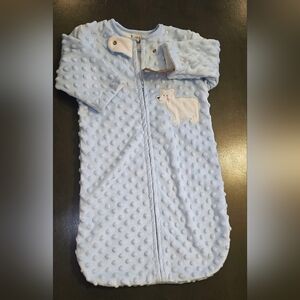 Chick Pea Minky Dot plush light blue baby sleep sack Size 3-6 Months.